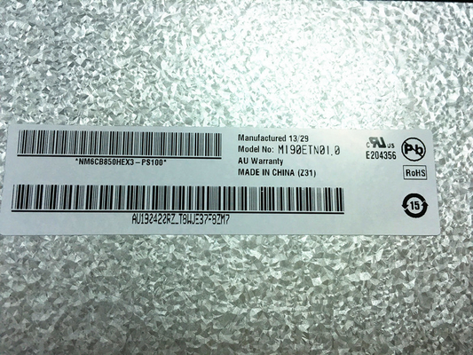 M190ETN01.0 AUO 19.0&quot; 1280 ((RGB) × 1024، 250 cd/m2 شاشة LCD صناعية