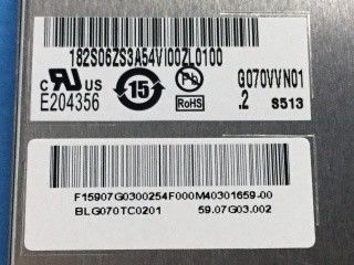 مات G070VVN01.2 600 cd/m2 7 بوصة 6/8 بت ارتفاع سطوع لوحة LCD