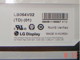 LB064V02-TD01 6.4 بوصة 640×480 250 cd/m2 زاوية مشاهدة 65/65/50/60 TFT-LCD، LCM