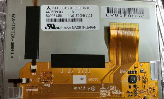 AA050MG03 Mitsubish 5.0 inc 800 (RGB) × 480 درجة حرارة التشغيل: -30 ~ 80 ° 900cd / m2 شاشة LCD الصناعية