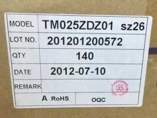 TM025ZDZ01 TIANMA 1.8 بوصة 320 × 320400 شمعة / متر مربع شاشة LCD الصناعية