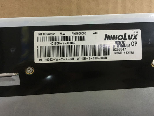 MT190AW02 V.0 Innolux 19.0 &quot;1440 (RGB) × 900300 شمعة / متر مربع شاشة LCD الصناعية