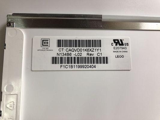 N134B6-L02 CMO 13.4 &quot;1366 (RGB) × 768220 شمعة / متر مربع شاشة LCD الصناعية
