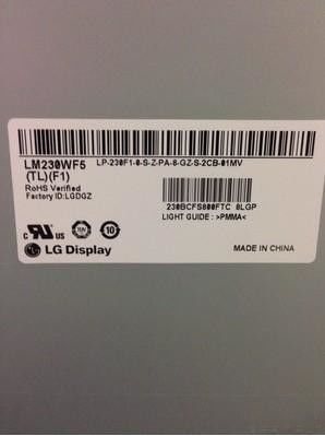 LM230WF5-TLF1 95PPI Square Tft Display 23.0 &quot;250cd / M2 WLED Driver