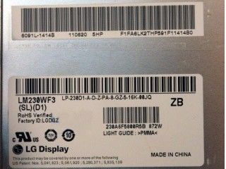 شاشة LM230WF3-SLQ5 LG 23.0 بوصة 1920 (RGB) × 1080250 شمعة / متر مربع شاشة LCD الصناعية