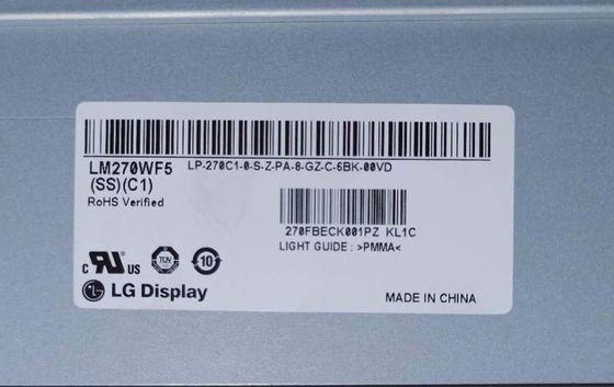 LM270WF5-SSC1 شاشة LG مقاس 27.0 بوصة 1920 (RGB) × 1080250 شمعة / متر مربع شاشة LCD صناعية