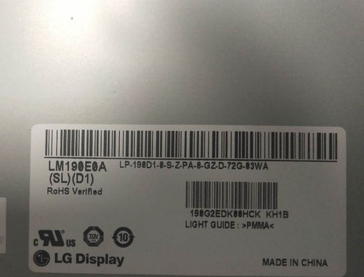 1280×1024 250cd/m2 86PPI WLED شاشة LCD 19.0 " LM190E0A-SLD1 89/89/89/89 (النوع.)
