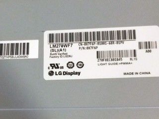 27.0 بوصة RGB 300cd / m2 لوحة NTSC TFT LCD LM270WF7-SLA1 FHD 81PPI